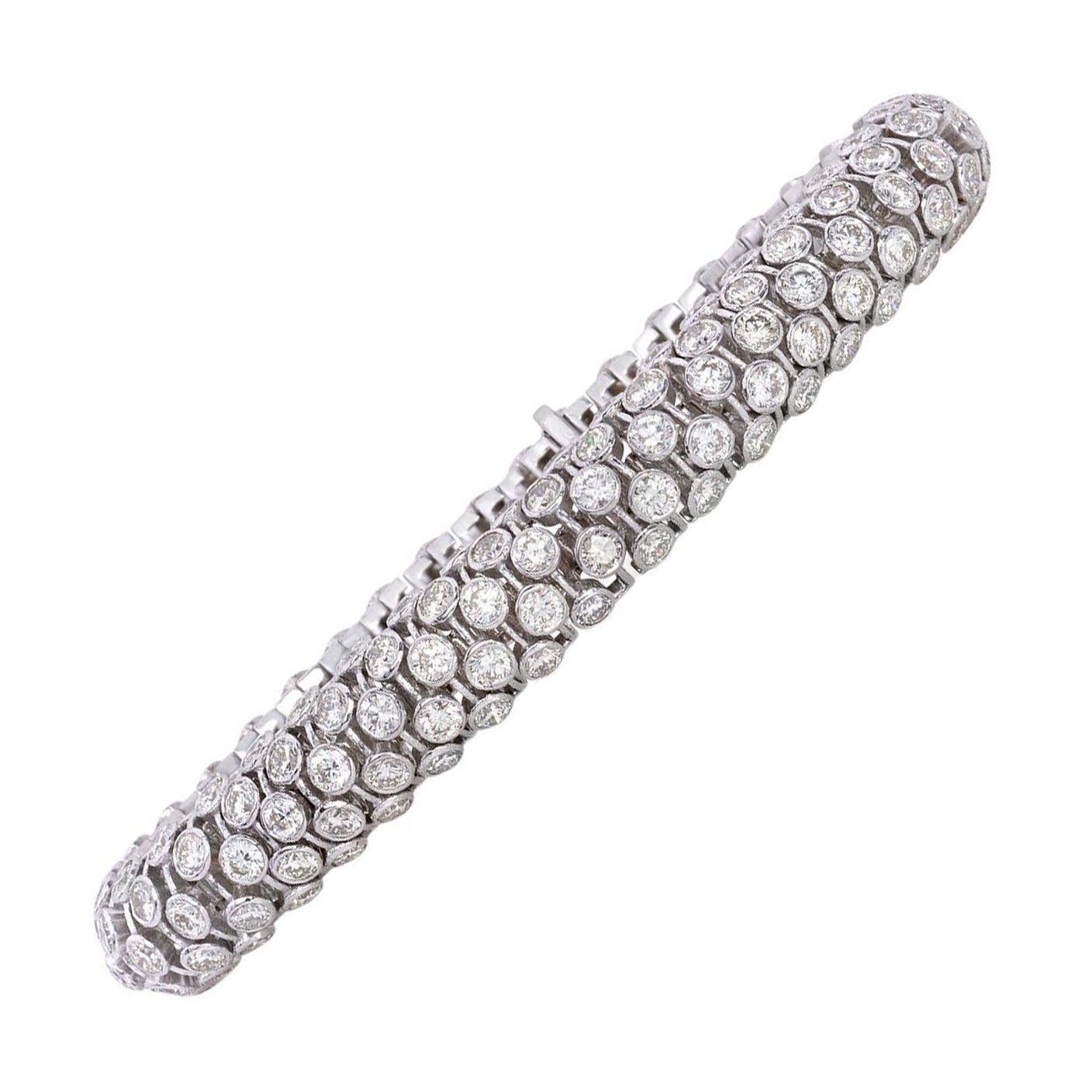 16.50 Carat Serpent Diamond Bracelet in 18K White Gold