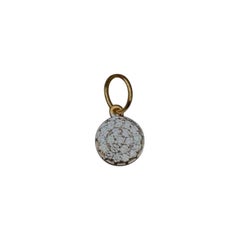 Round Shape Diamond Pendant 14K Solid Gold Dainty Everyday Pendant Gift For Mom.