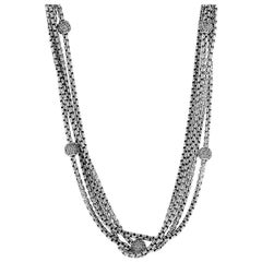 David Yurman Two Tone Multi Strand Diamond Necklace