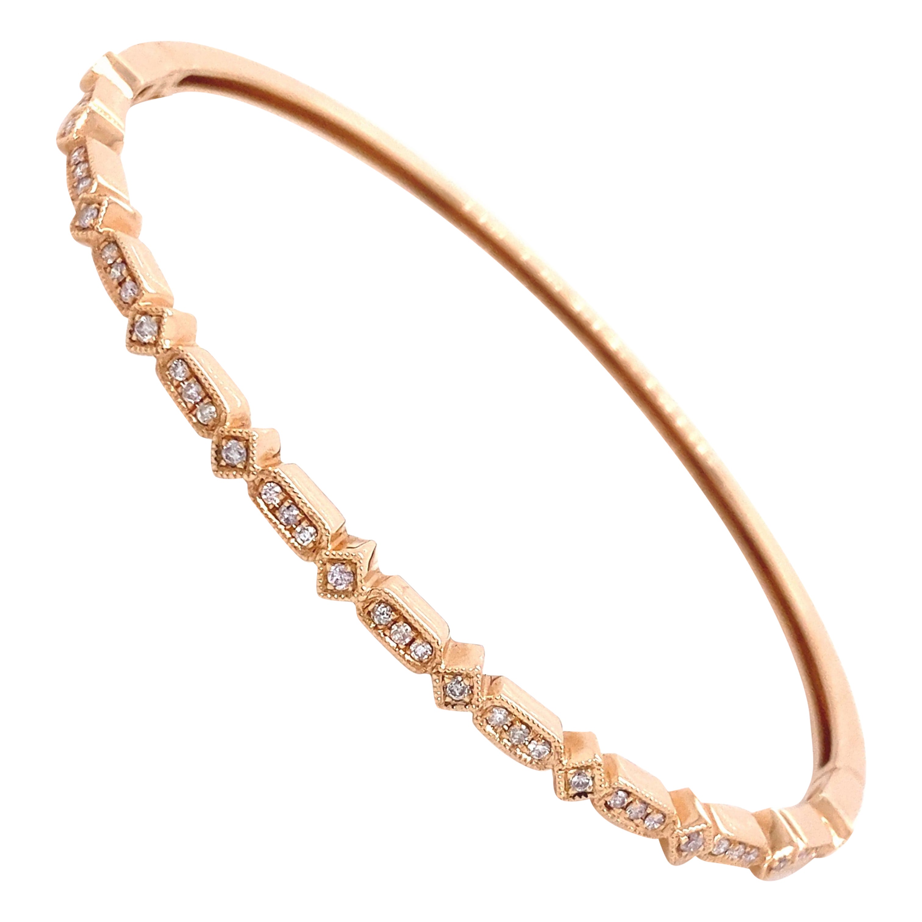 Alexander Beverly Hills 0.31ct Diamond Bangle Bracelet 18k Rose Gold