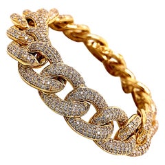 Bracciale Cuban Link con diamanti da 6,93 carati in oro giallo