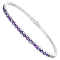 Alexander Beverly Hills 3.89ct Amethyst Tennis Bracelet White Gold