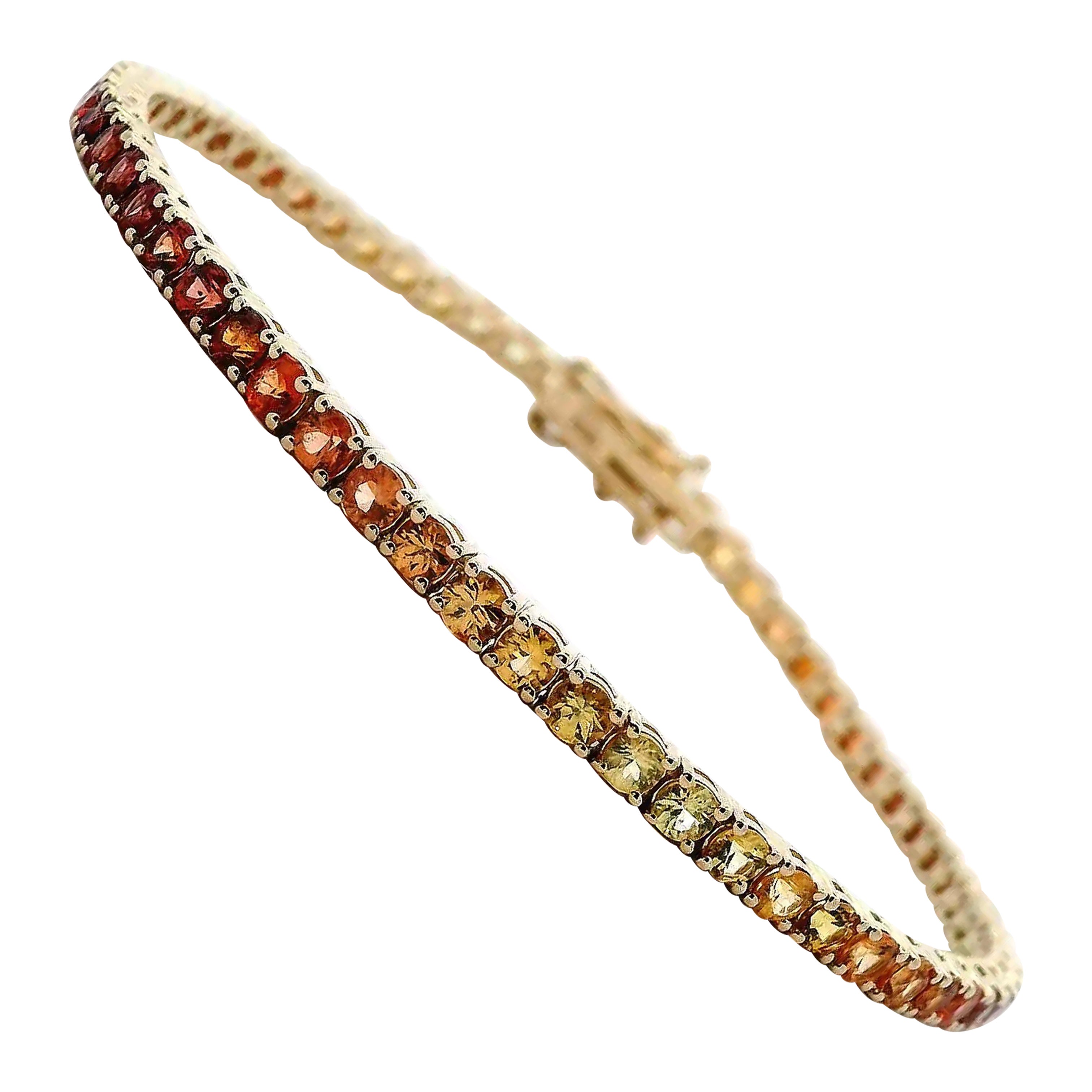 Alexander Beverly Hills Pulsera de zafiro amarillo-naranja de 6,04 ct