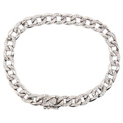 0,77 Karat Diamant-Kubanisches Gliederarmband aus 18 Karat Weißgold