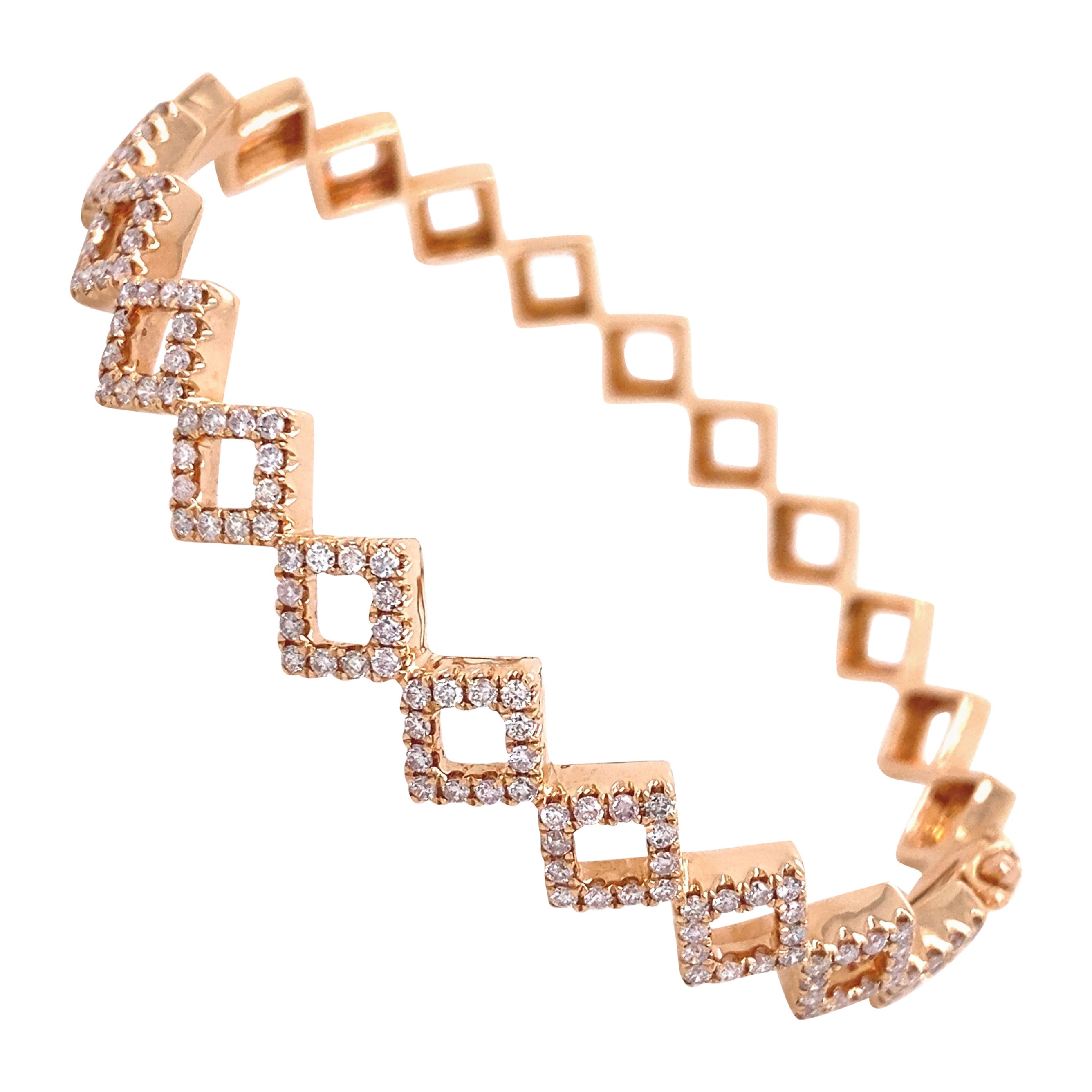 Alexander Beverly Hills 1.25ct Diamond Bangle Bracelet 18k Rose Gold