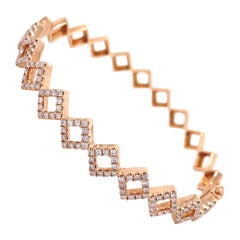 Alexander Beverly Hills 1.25ct Diamond Bangle Bracelet 18k Rose Gold