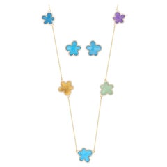 Topacio Azul Suizo, Pendiente Diamante Multipiedra, Collar Oro 14k Juego Artesanal