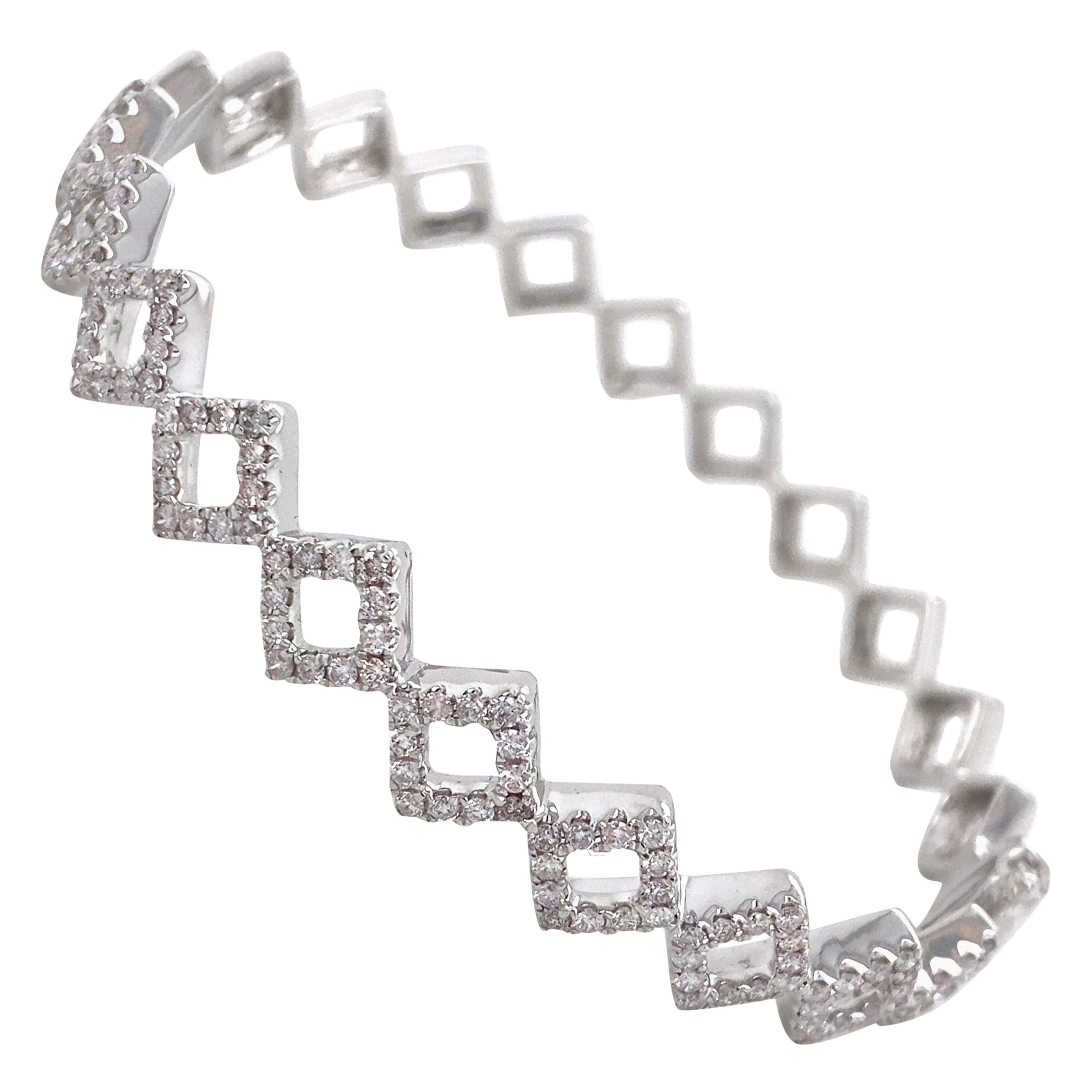 Alexander Beverly Hills 1.20ct Diamond Bangle Bracelet 18k White Gold