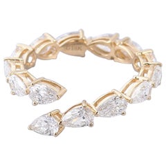 Anello di moissanite a forma di pera in argento 925 Regalo per donne.