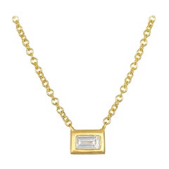 Faye Kim Collier en or 18 carats avec diamants baguettes