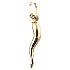 14 Karat Yellow Gold Italian Horn Charm #19319