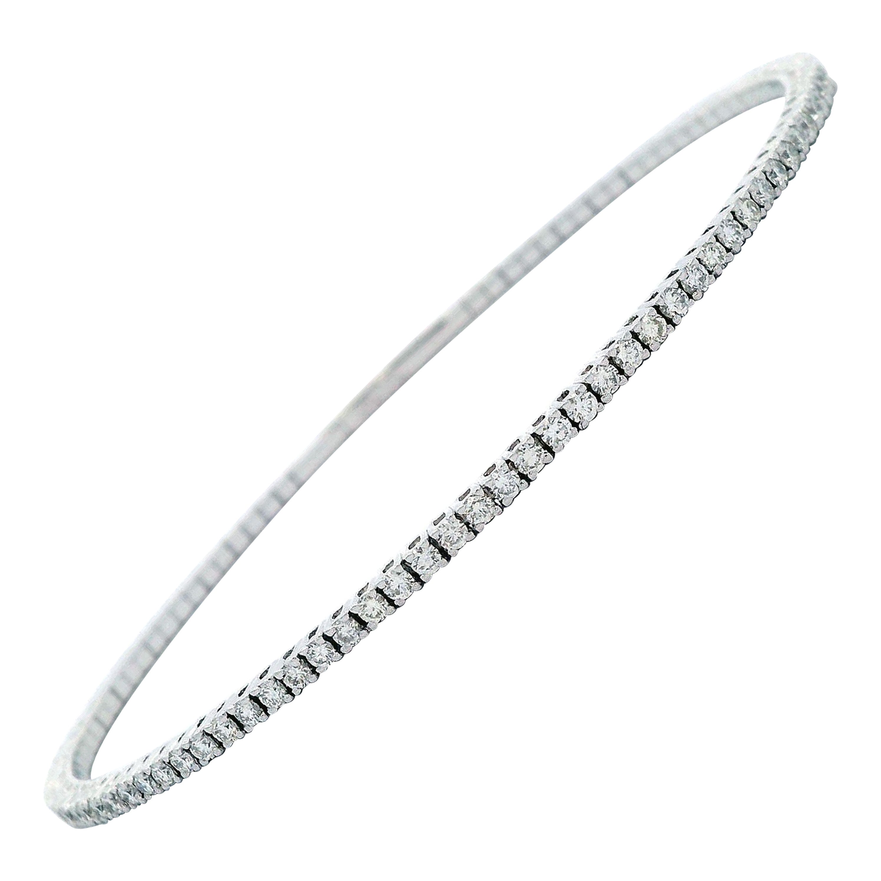 Alexander Beverly Hills 1.48ct Diamond Flexible Tennis Bangle Bracelet Gold