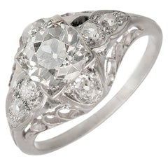 Anello di fidanzamento in platino con diamante vittoriano a filigrana certificato EGL da 1,40 carati