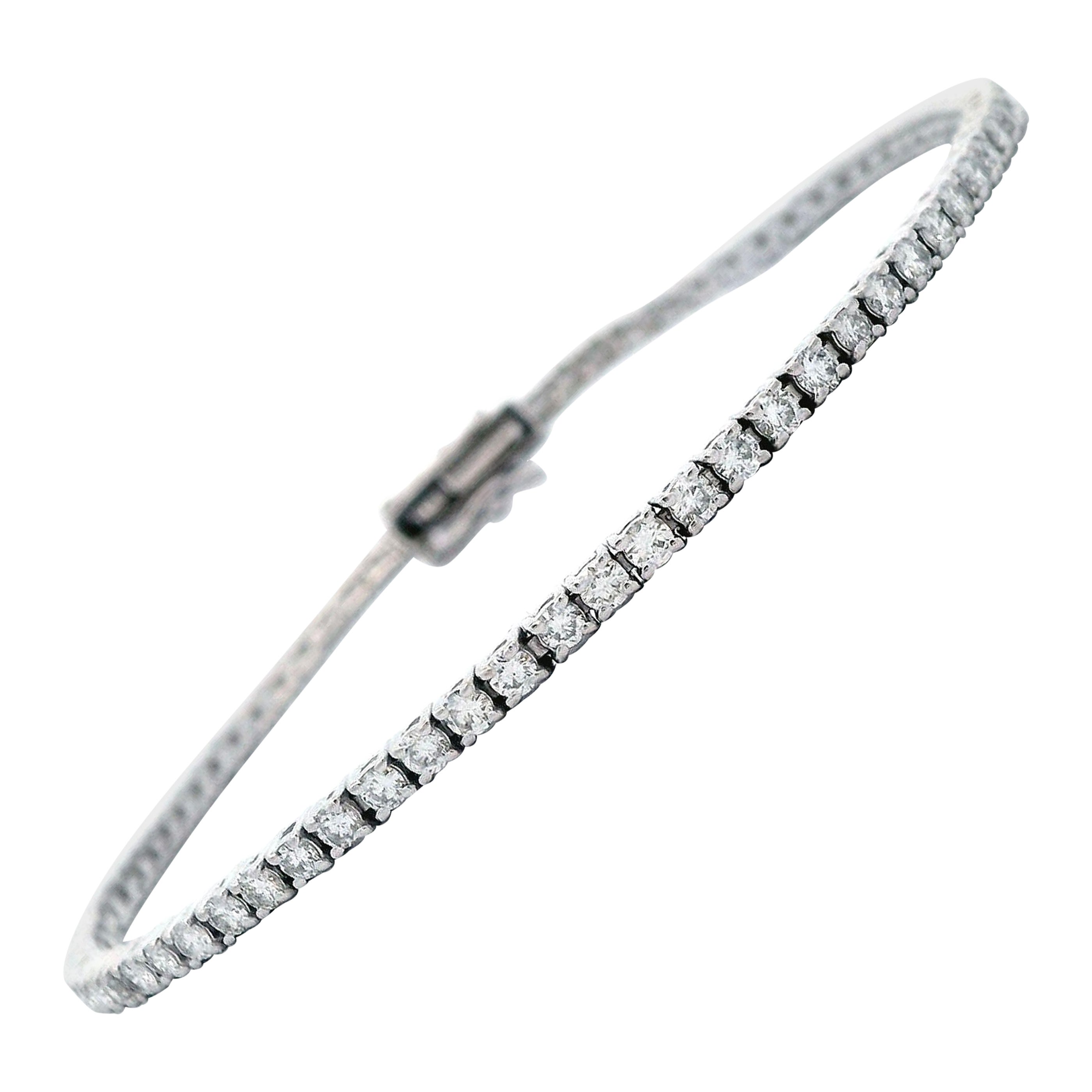 Alexander Beverly Hills 1.70ct Diamond D color Tennis Bracelet 18k White Gold