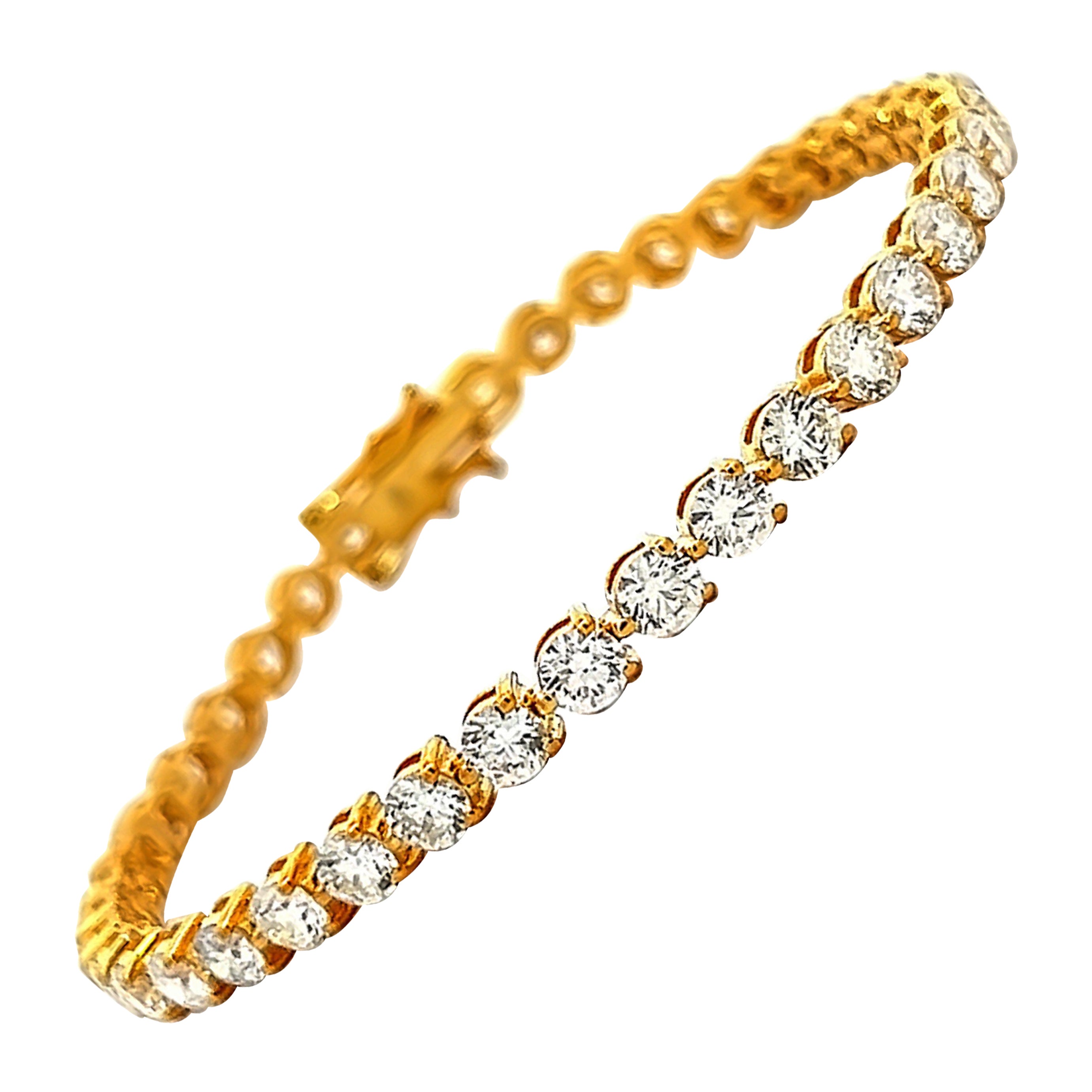 Alexander Beverly Hills - Bracciale tennis a 3 punte con diamanti da 8,25 carati - oro giallo