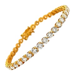 Alexander Beverly Hills 8.25ct Diamond 3-Prong Tennis Bracelet Yellow Gold
