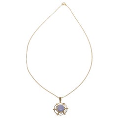 Vintage 18k Gold and Moon Stone Necklace by Heribert Engelbert Made Year 1956