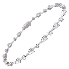 Alexander Beverly Hills 4.97ct Round & Pear Diamond Bracelet 18k White Gold