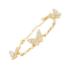 Alexander Beverly Hills 1.65ct Diamond Butterfly Bracelet 18k Yellow Gold
