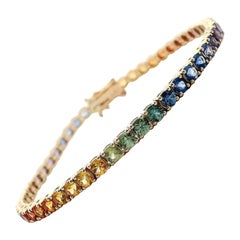 Alexander Beverly Hills Pulsera de zafiro arco iris de 8.07 ct Oro amarillo