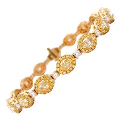 Alexander Beverly Hills 8.20ct Oval Yellow Diamond Bracelet 18k Yellow Gold