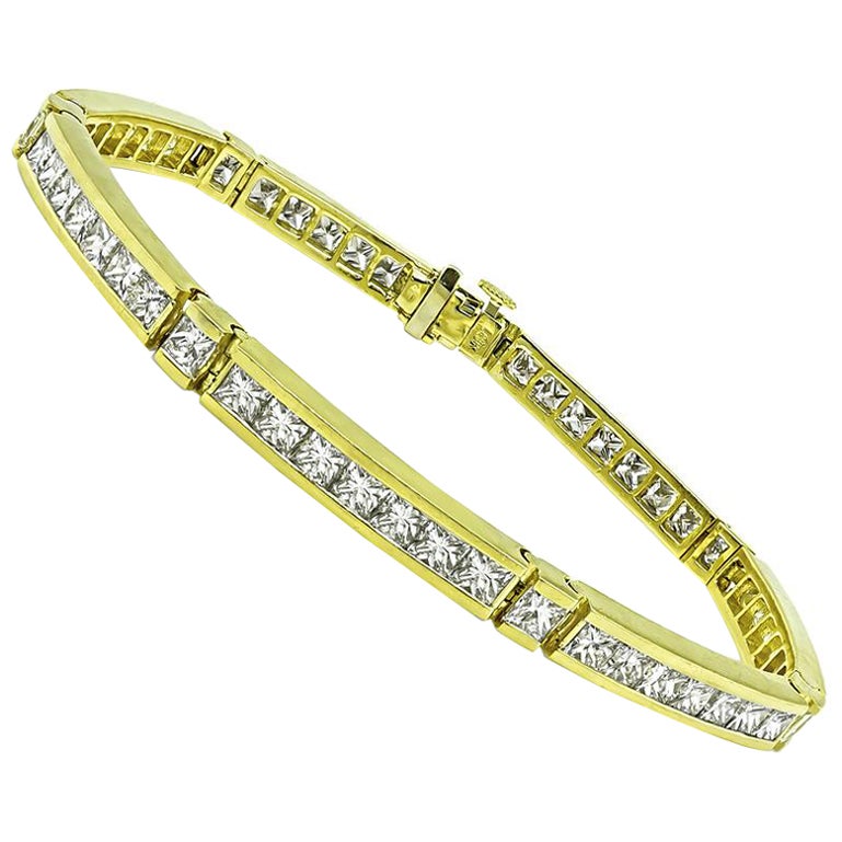 Bracelet ligne or 8.00ct diamant