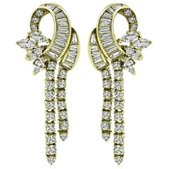 4.00ct Diamond Gold Earrings