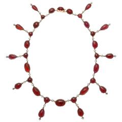 Stunning Victorian Garnet Diamond Gold Necklace 7