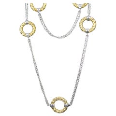 Sterling Silver 6-Station Circle Necklace Fifth Season by Roberto Coin