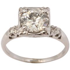 EGL Certified 1.5 Carat Diamond White Gold Engagement Ring