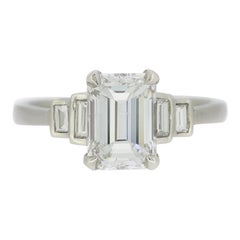 1.70 Carat Emerald Cut Diamond Ring