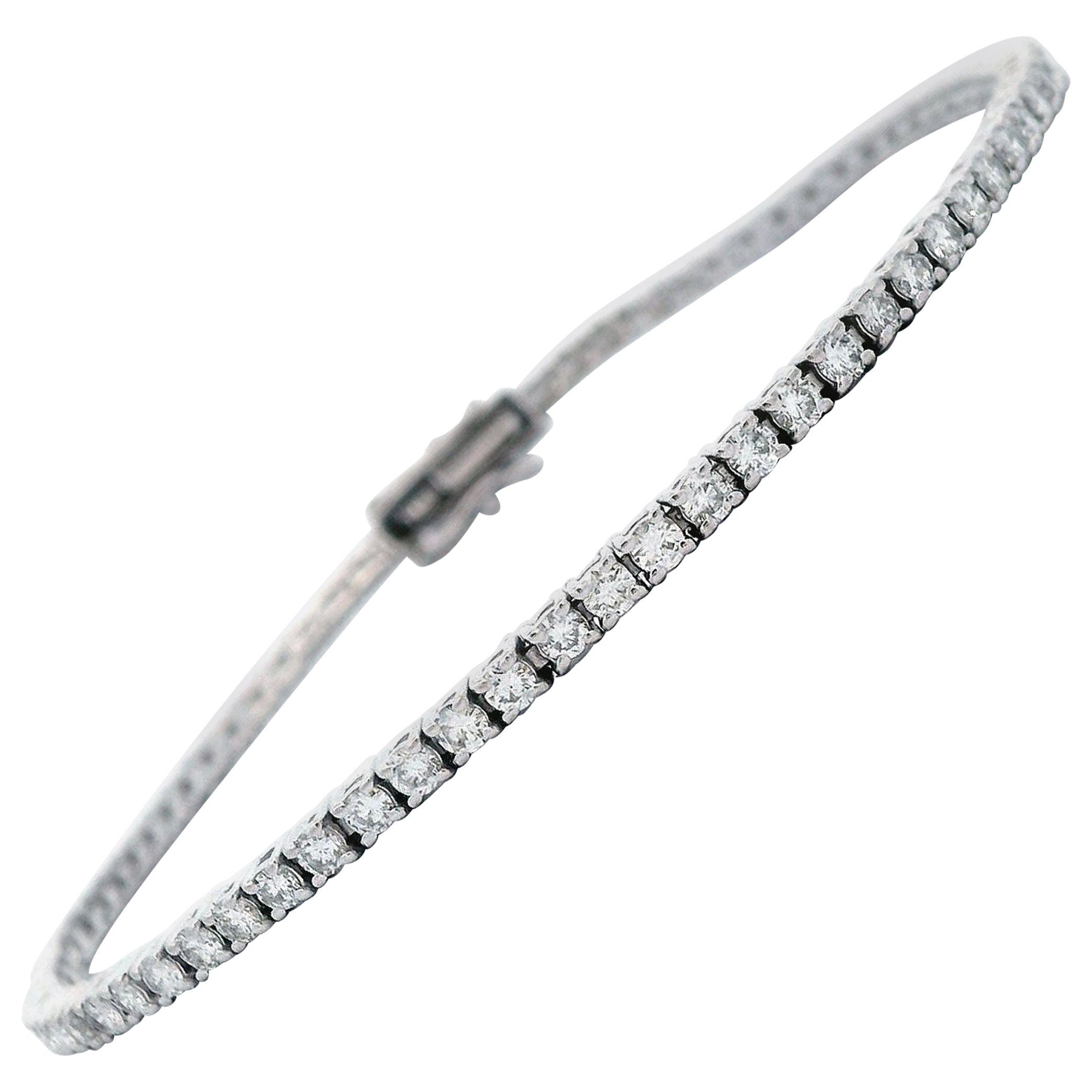 Alexander Beverly Hills - Bracciale tennis con diamanti F VS da 1,86 carati - Oro bianco 18 carati