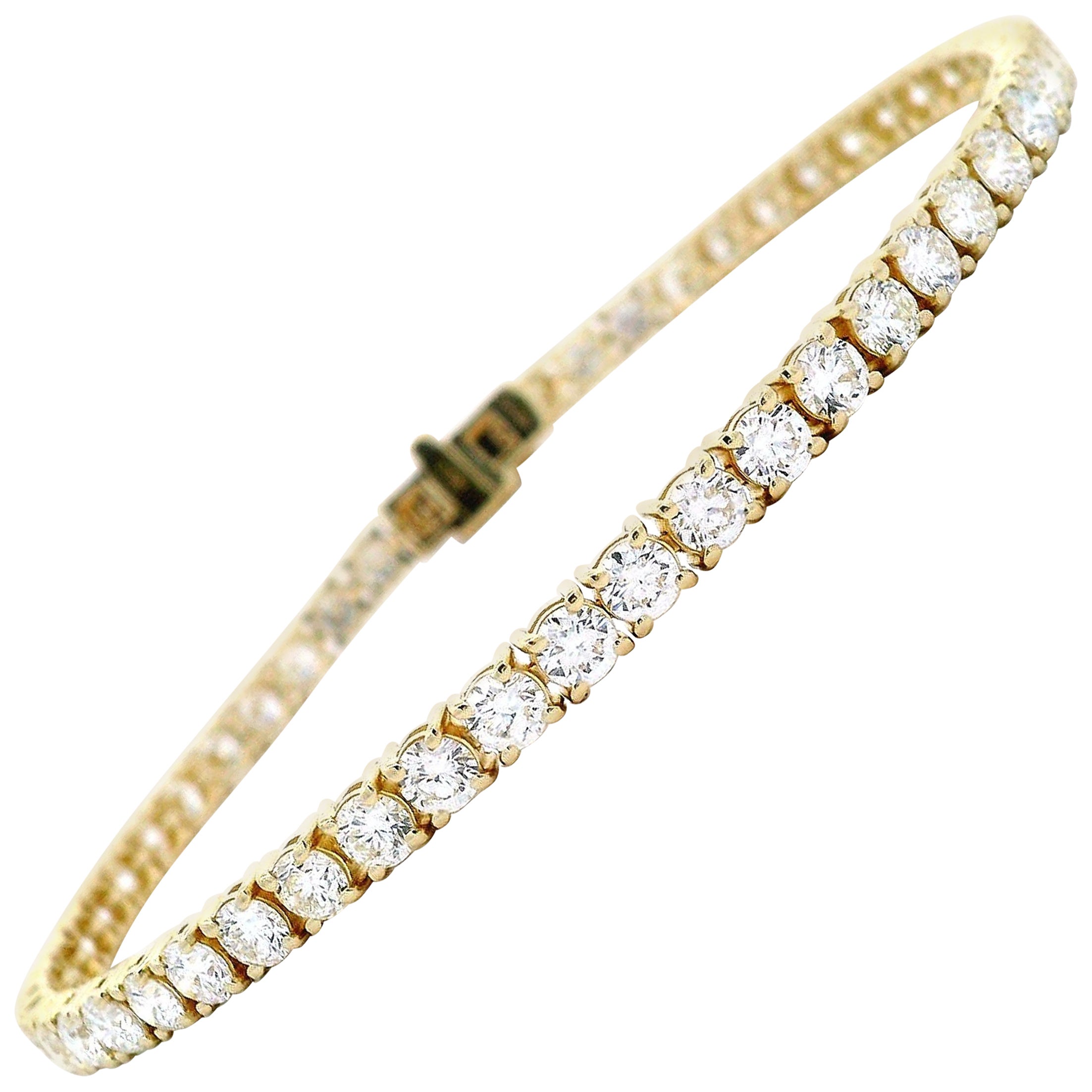 Alexander Beverly Hills Tennisarmband aus 18 Karat Gelbgold mit 5,78 Karat Diamanten