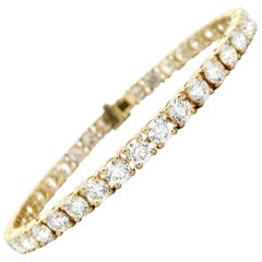 Alexander Beverly Hills Bracelet tennis en or jaune 18 carats et diamants 11,43 carats