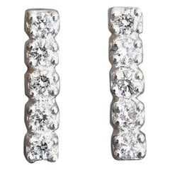 Orecchini da sposa con moissanite in argento 925 Piccoli orecchini con moissanite a barretta