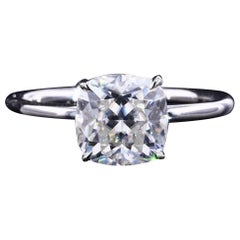 Anello di fidanzamento con moissanite taglio cuscino 2 CT Anello solitario in argento 925.
