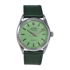 Rolex Stainless Steel Air King with Custom Finished Lime Green Dial Mid 1960's