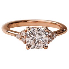 2 CT Cushion Cut Moissanite Engagement Ring 14k rose gold Gift For Her.