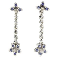 Diamond Sapphire Gold Earrings