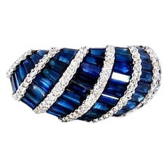 4.32 Carat Sapphire and Diamond Cluster Ring