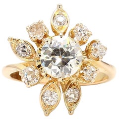 1.40 Carat Round Diamond Ring in 18K Gold