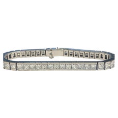 18K White Gold Tennis Bracelet with 14.90 Carats of F/VS1 Diamonds