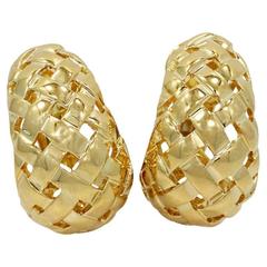 Tiffany & Co. Woven Gold Basket Earrings 7
