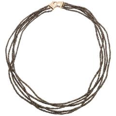 Jesse Five Strands Brown Diamond Necklace