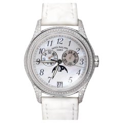 Patek Philippe Complications 37mm Moon Phase White Gold DIA Bezel 4937G-001 MOP