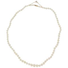 1950s Japanese Cultured Round White Pearl Necklace 8