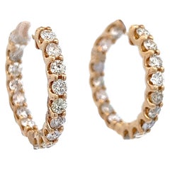 1,11 Karat runde Diamant-Creolen aus Gelbgold