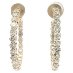 Alexander Beverly Hills Pendientes de aro con diamante redondo de 3,94 ct Oro amarillo de 18k