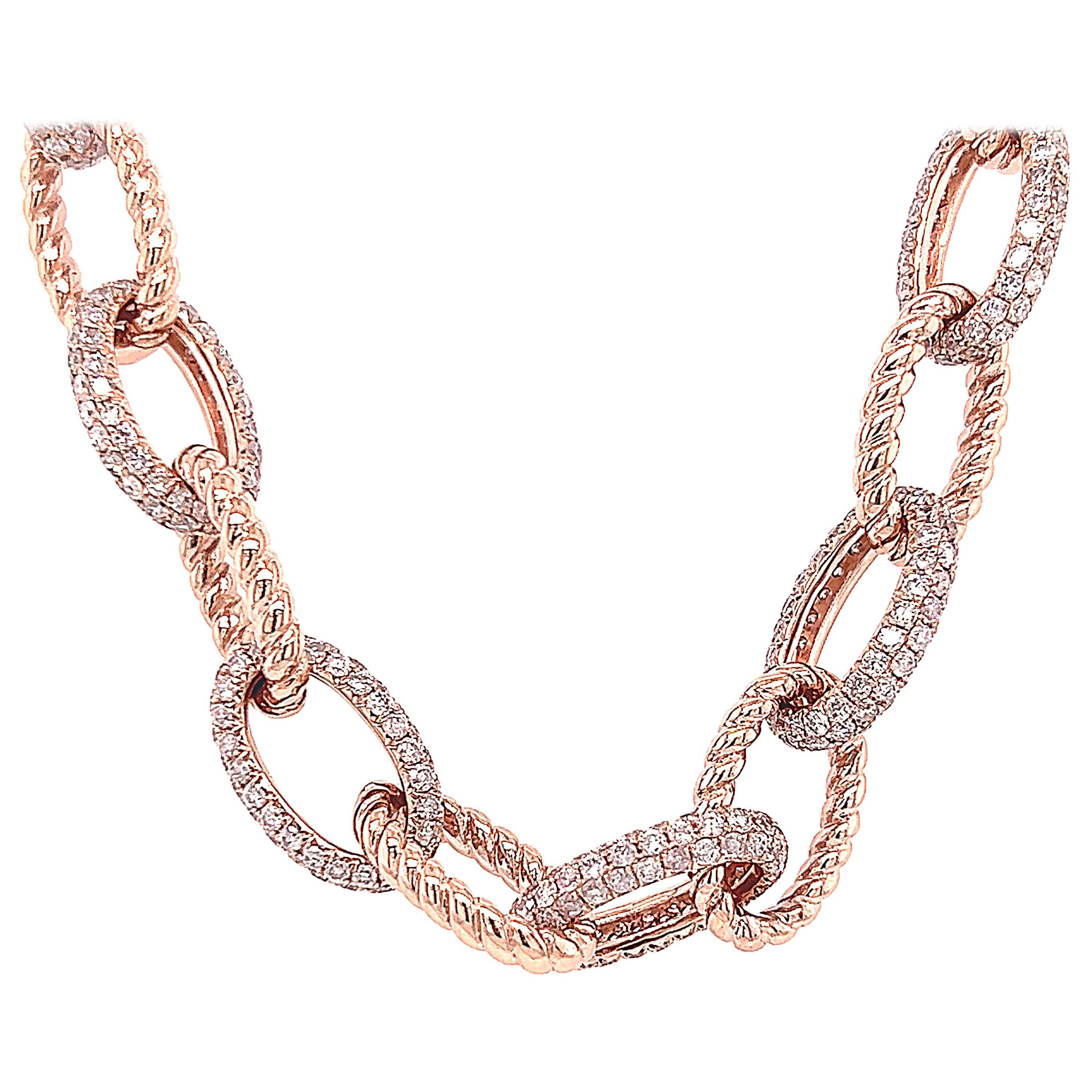 Alexander Beverly Hills Gliederhalskette 18k Roségold mit 13,11 Karat Diamanten