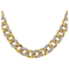 Alexander Beverly Hills 6.60ct Diamond Cuban Link Necklace 18k Yellow Gold